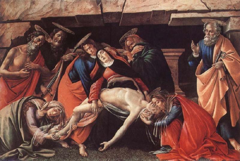 Sandro Botticelli Lamentation over the Dead Christ with Saints Sweden oil painting art
